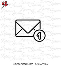 Web line icon. Received message