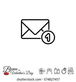 Web line icon. Received message