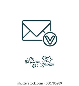 Web line icon. Received message