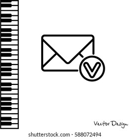Web line icon. Received message