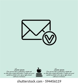 Web line icon. Received message