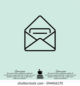 Web line icon. Received message 