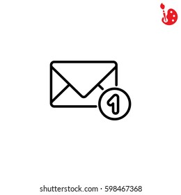 Web line icon. Received message
