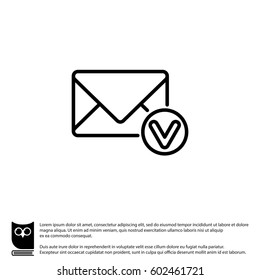 Web line icon. Received message