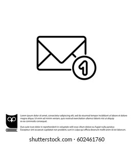 Web line icon. Received message