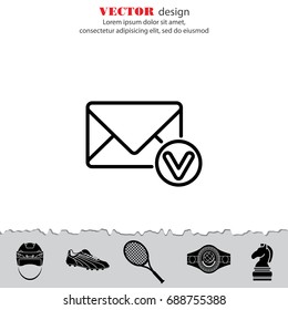 Web line icon. Received message