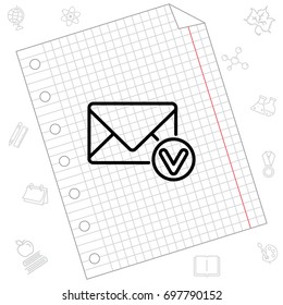 Web line icon. Received message