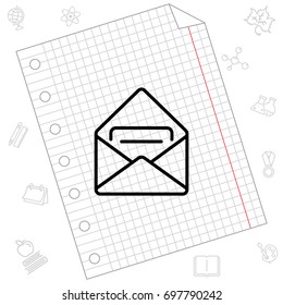 Web line icon. Received message 