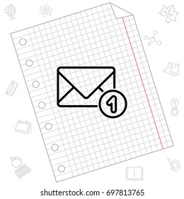 Web line icon. Received message
