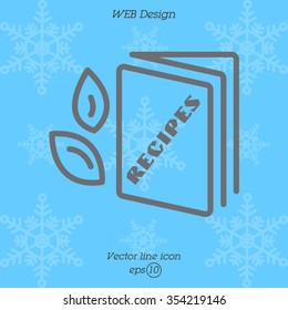 Web line icon. Recipe Book