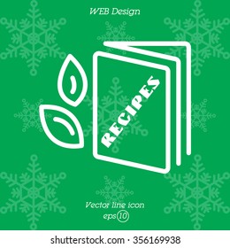 Web line icon. Recipe Book