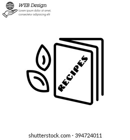 Web line icon. Recipe Book