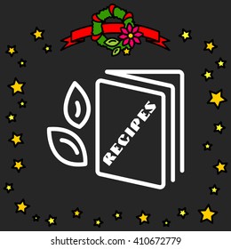 Web line icon. Recipe Book