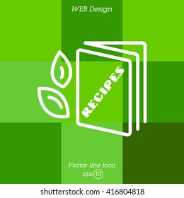 Web line icon. Recipe Book