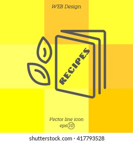 Web line icon. Recipe Book