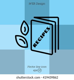 Web line icon. Recipe Book