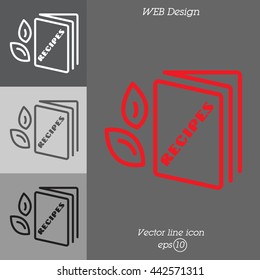 Web line icon. Recipe Book