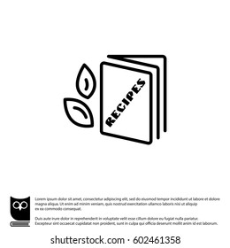 Web line icon. Recipe Book