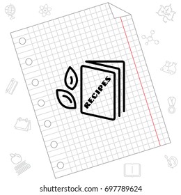Web line icon. Recipe Book