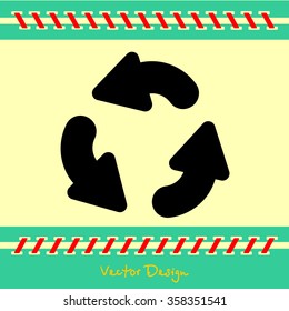 Web line icon. Refresh; three circular arrows