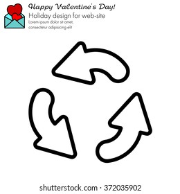Web line icon. Refresh; three circular arrows