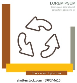 Web line icon. Refresh; three circular arrows