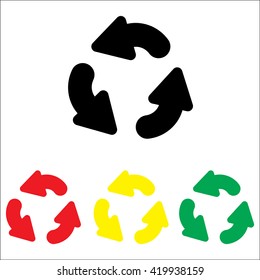 Web line icon. Refresh; three circular arrows
