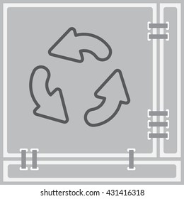 Web line icon. Refresh; three circular arrows