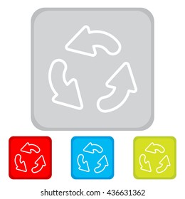 Web line icon. Refresh; three circular arrows