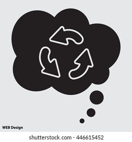 Web line icon. Refresh; three circular arrows