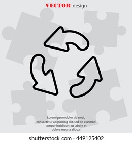 Web line icon. Refresh; three circular arrows