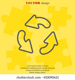 Web line icon. Refresh; three circular arrows