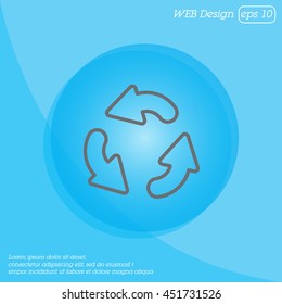 Web line icon. Refresh; three circular arrows