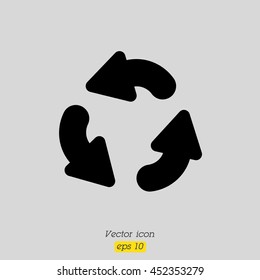 Web line icon. Refresh; three circular arrows