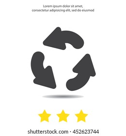 Web line icon. Refresh; three circular arrows