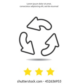 Web line icon. Refresh; three circular arrows