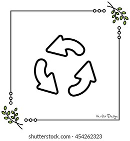 Web line icon. Refresh; three circular arrows