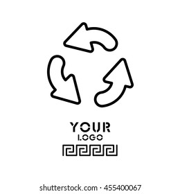 Web line icon. Refresh; three circular arrows