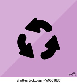Web line icon. Refresh; three circular arrows