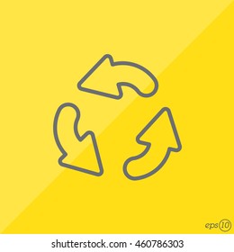 Web line icon. Refresh; three circular arrows