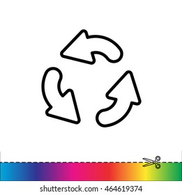 Web line icon. Refresh; three circular arrows