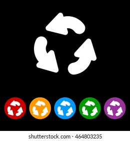 Web line icon. Refresh; three circular arrows