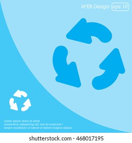 Web line icon. Refresh; three circular arrows