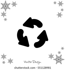 Web line icon. Refresh; three circular arrows