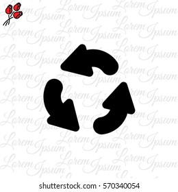 Web line icon. Refresh; three circular arrows