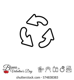 Web line icon. Refresh; three circular arrows