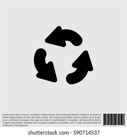 Web line icon. Refresh; three circular arrows