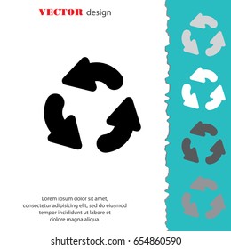 Web line icon. Refresh; three circular arrows