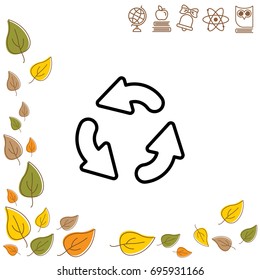 Web line icon. Refresh; three circular arrows