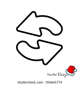 Web line icon. Refresh; two circular arrows